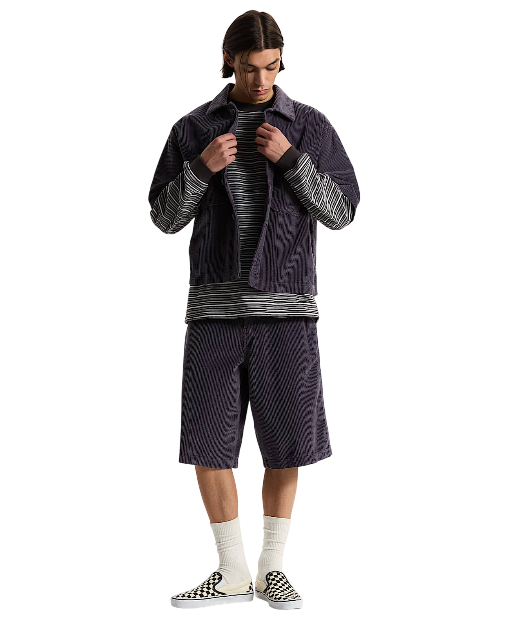 Short Premium En Velours Côtelé - Gris Steel Shadow