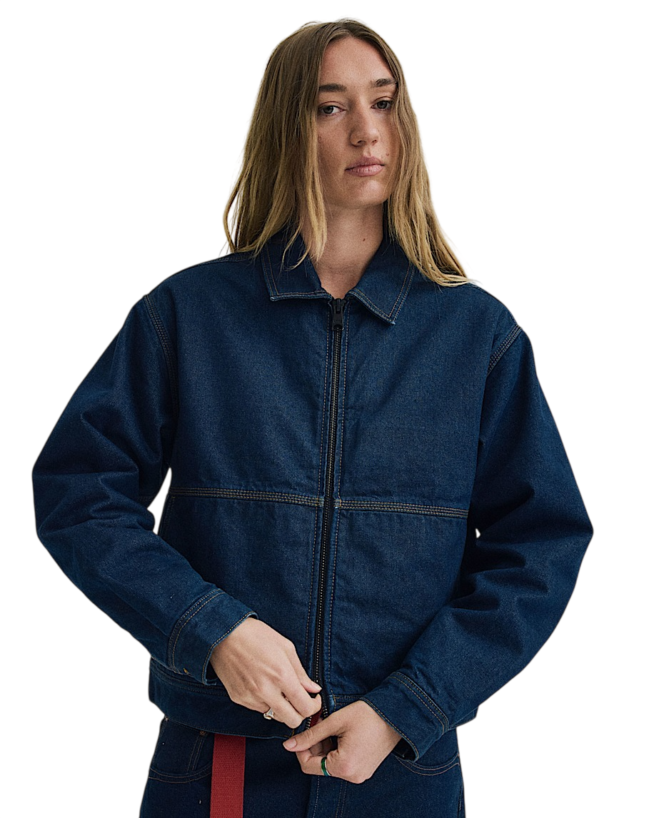 Premium Denim Station Jacket - Dark Indigo Blue