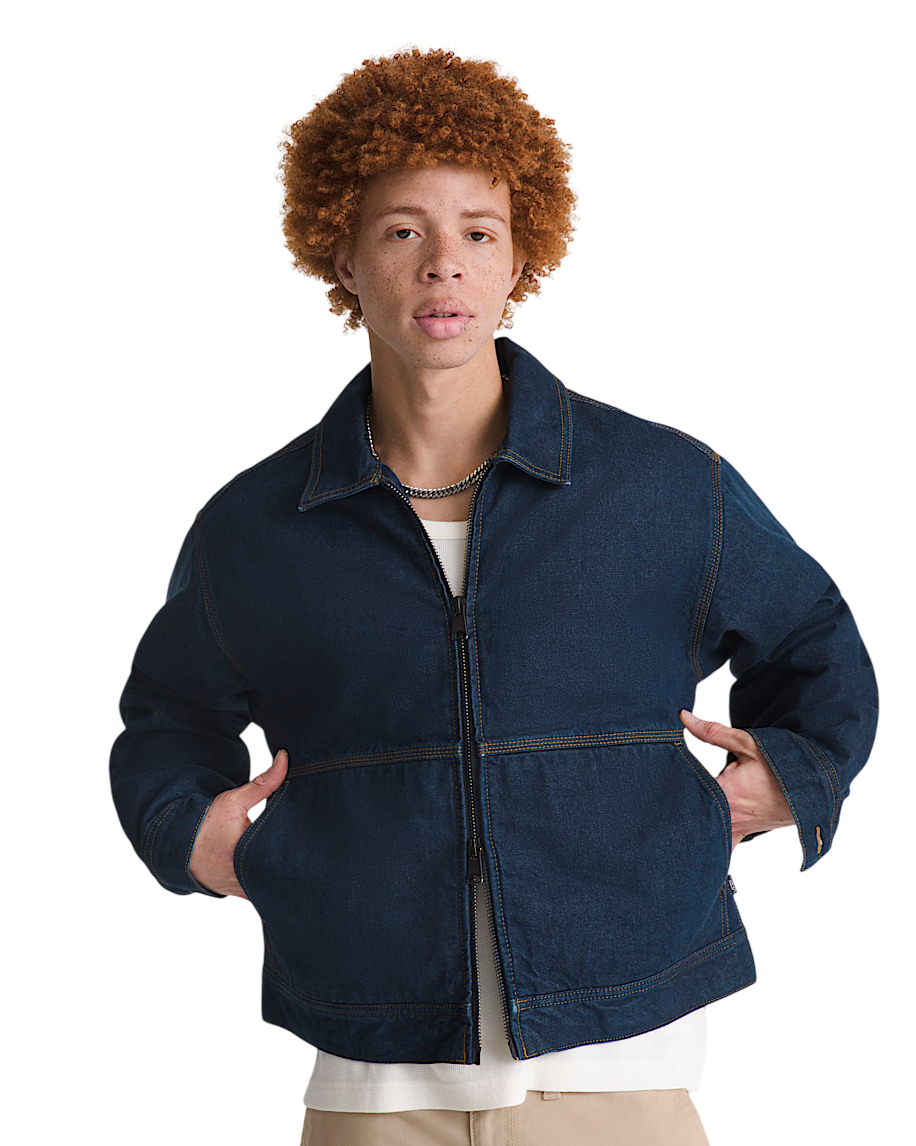 Premium Denim Station Jacket - Dark Indigo Blue