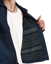 Premium Denim Station Jacket - Dark Indigo Blue