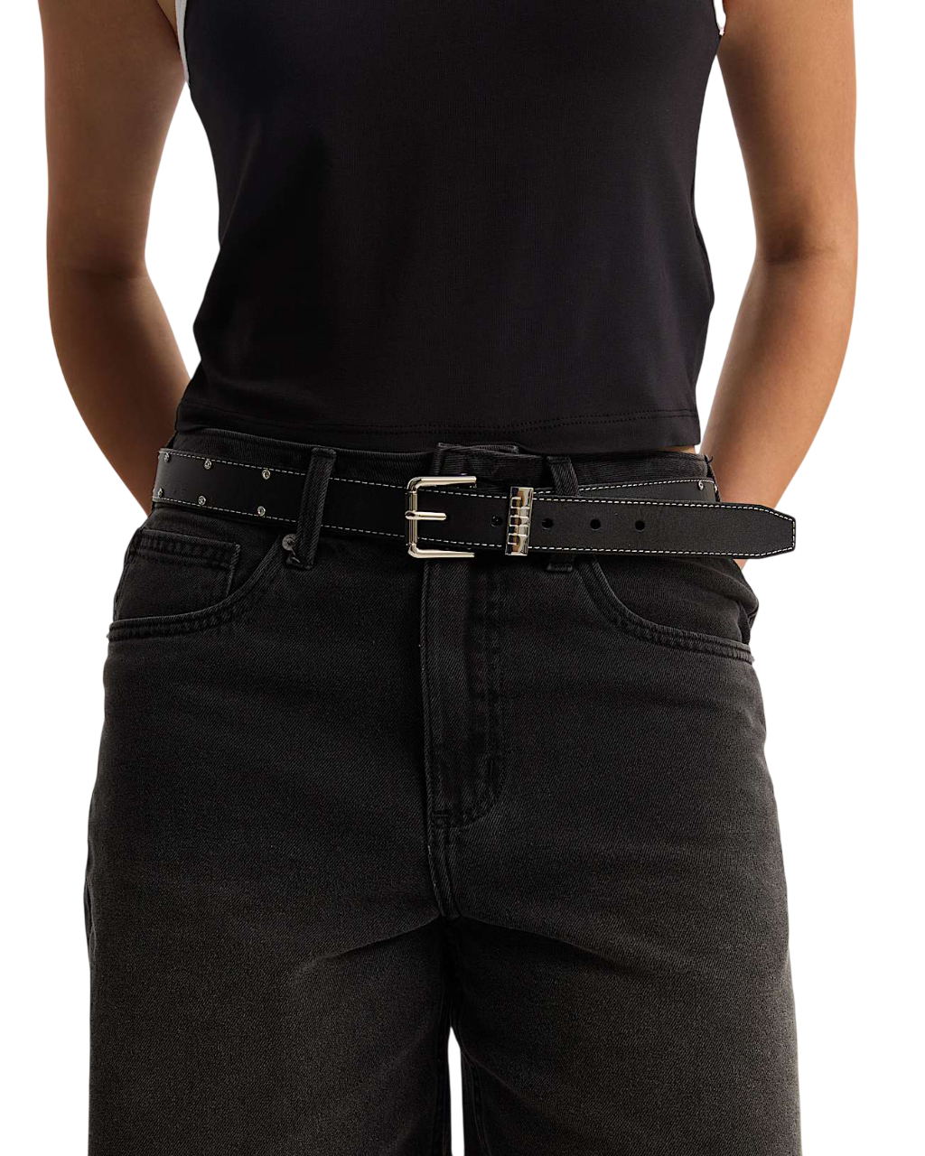 Premium Rhinestone Belt - Black