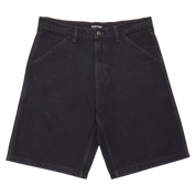 Workers Club Short en Denim - Noir Délavé/Couture Marron