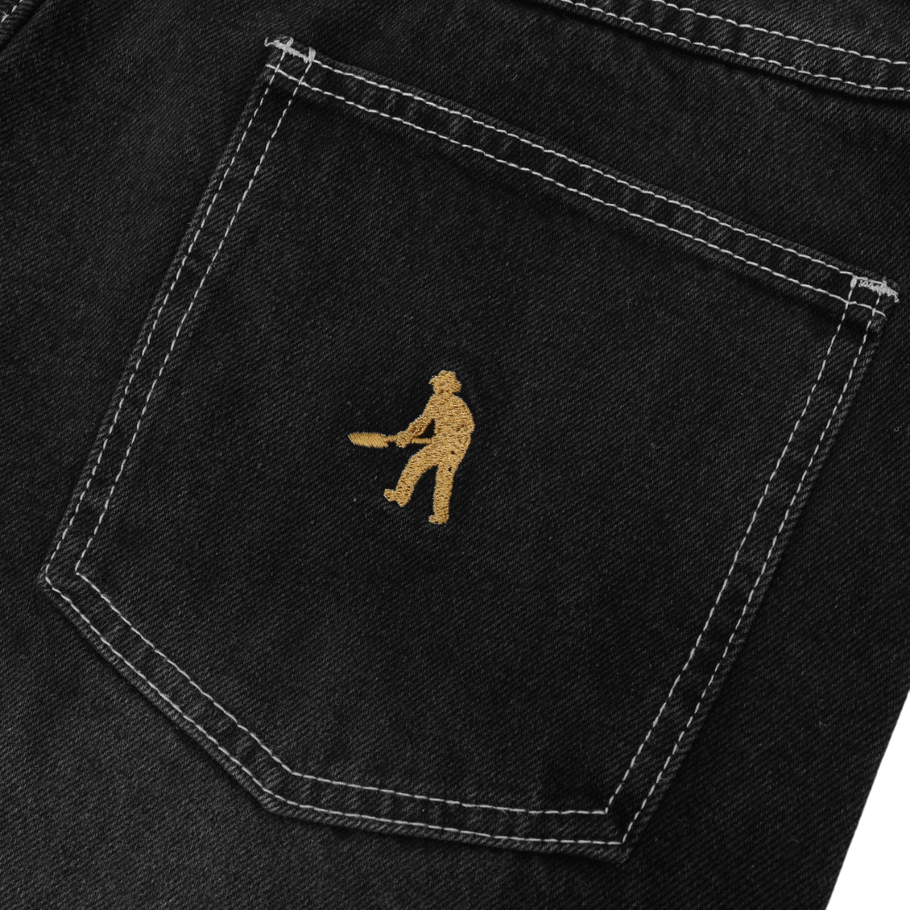 Workers Club Short en Jean - Délavé Noir
