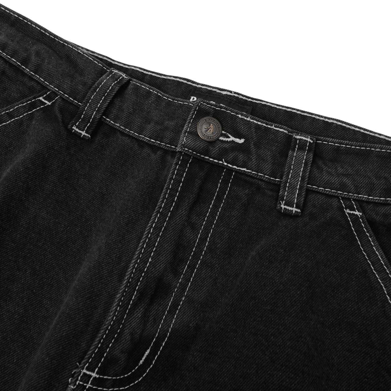 Workers Club Short en Jean - Délavé Noir