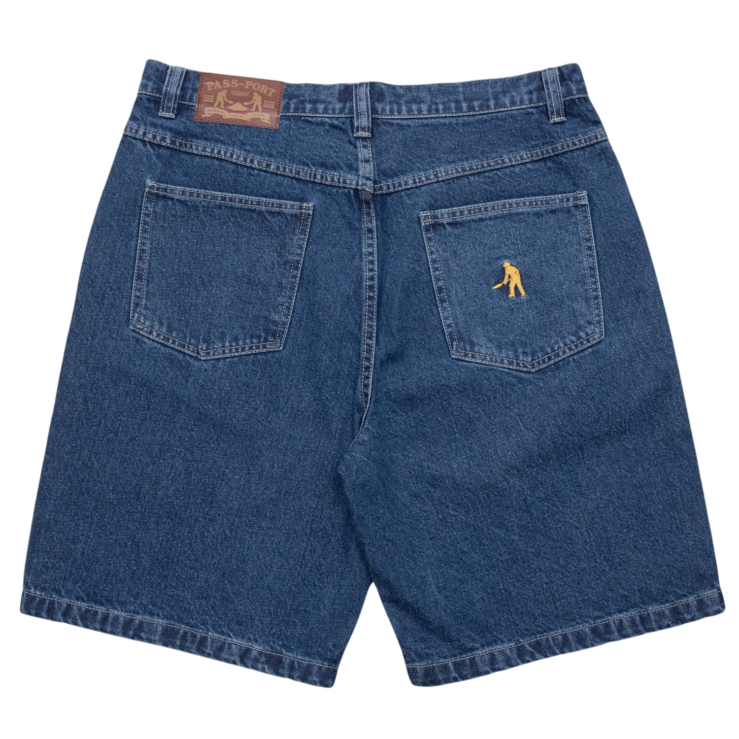 Workers Club Jean Shorts - Faded Washed Dark Indigo