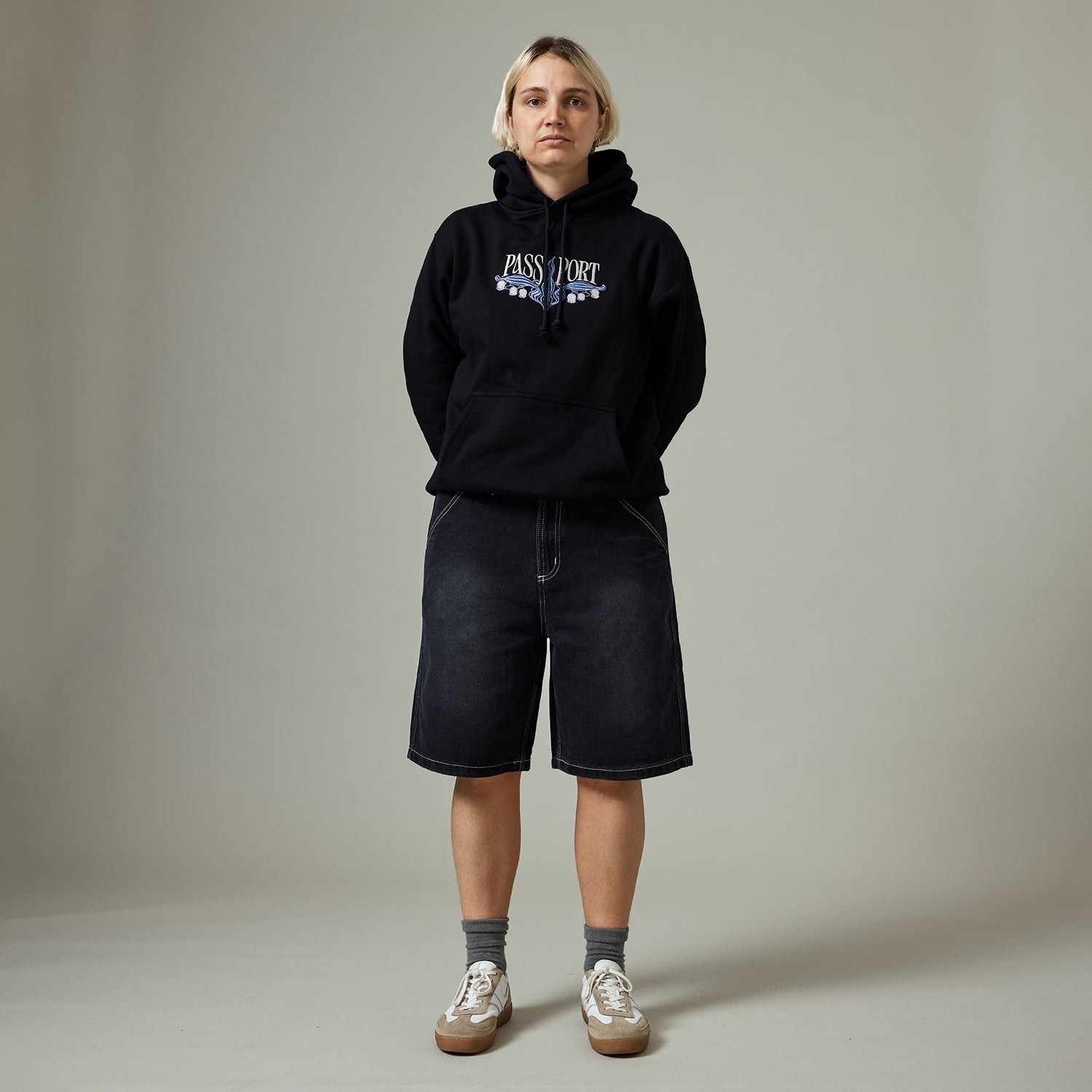 Pass~Port Workers Club Jean Short - Faded Washed Black