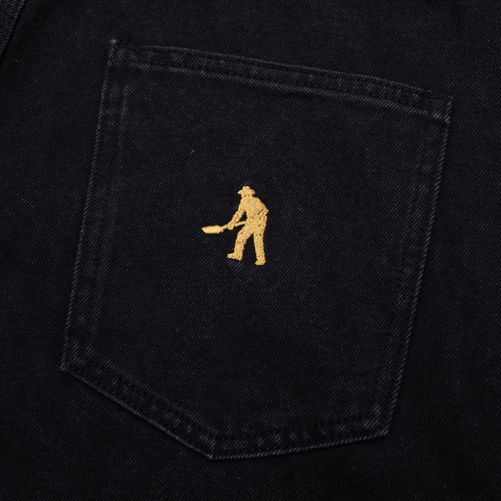 Workers Club Short en Jean en Coton Recyclé Mélangé - Noir Délavé