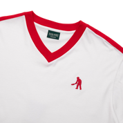 Workers Stripe Organic Cotton Jersey - White/Red