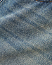 Relaxed Denim Jeans - Distressed Mid Blue