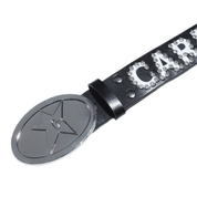 Rhinestone Leather Belt - Black