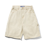 Rivet Denim Shorts - Bone