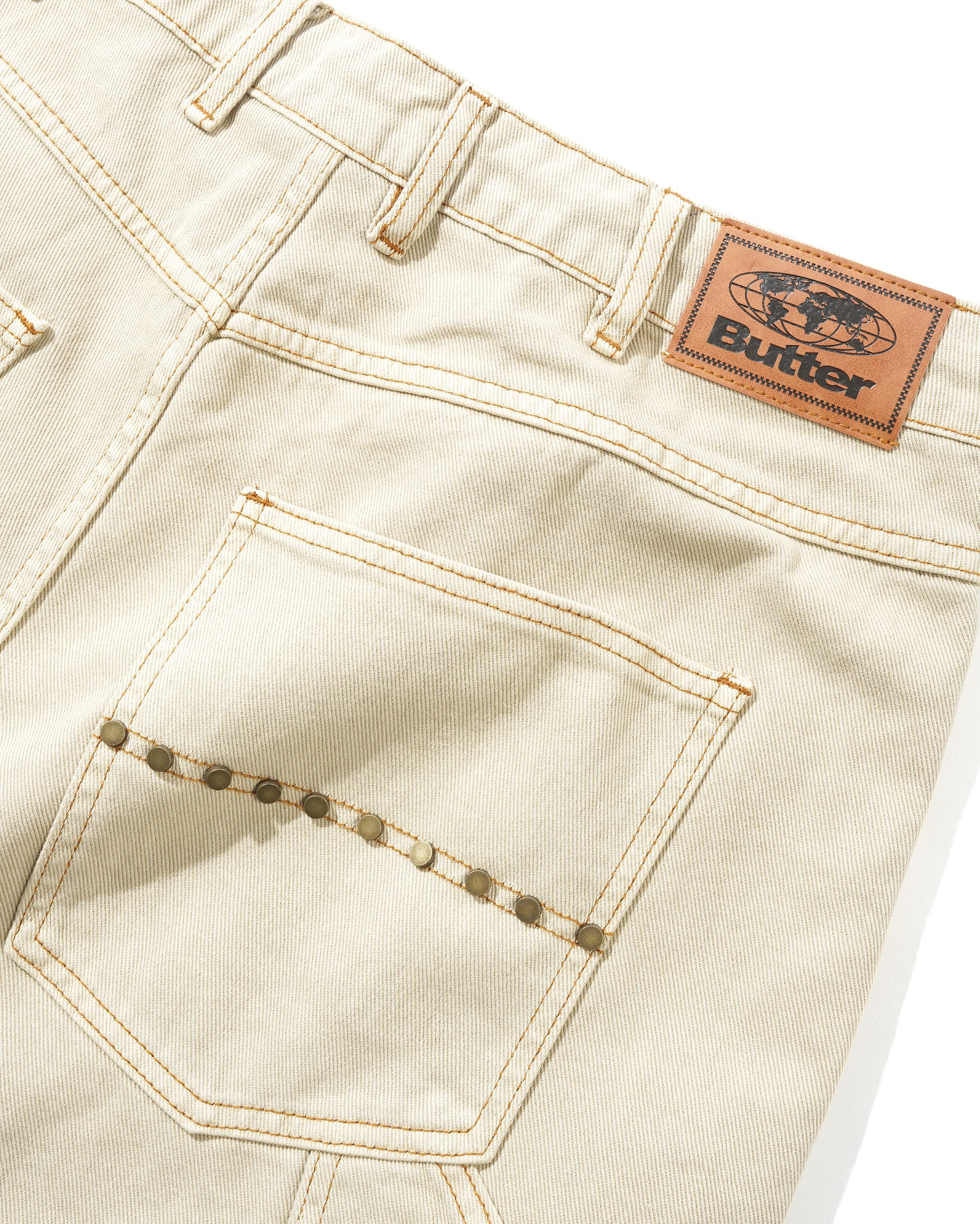 Rivet Denim Shorts - Bone