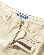 Rivet Denim Shorts - Bone