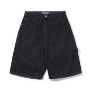 Rivet Denim Shorts - Washed Black