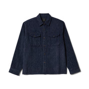 Selden Soft Brushed Flannel - Mood Indigo Pinestripe