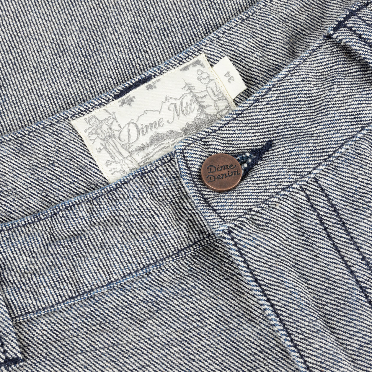Short en Denim Baggy Plissé - Indigo Inversé