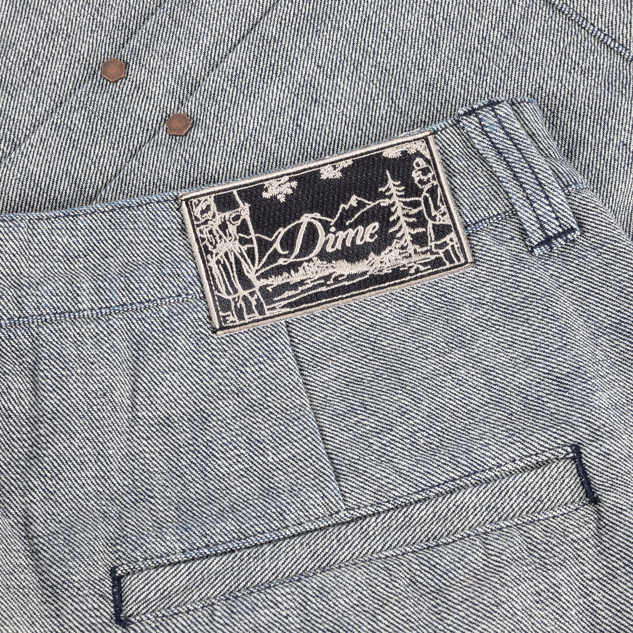 Short en Denim Baggy Plissé - Indigo Inversé