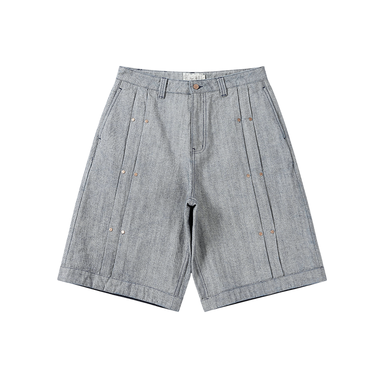 Short en Denim Baggy Plissé - Indigo Inversé