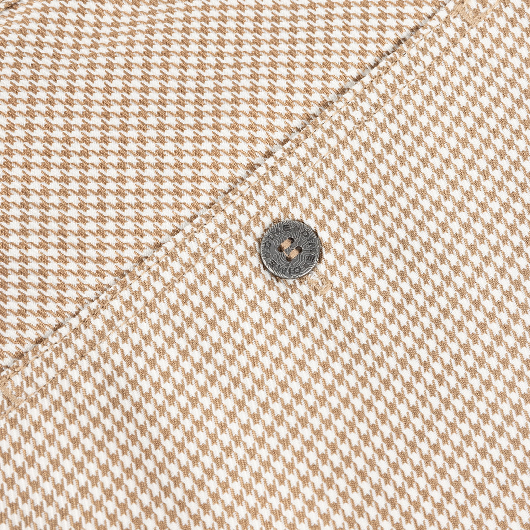 Baggy Houndstooth Shorts - Beige