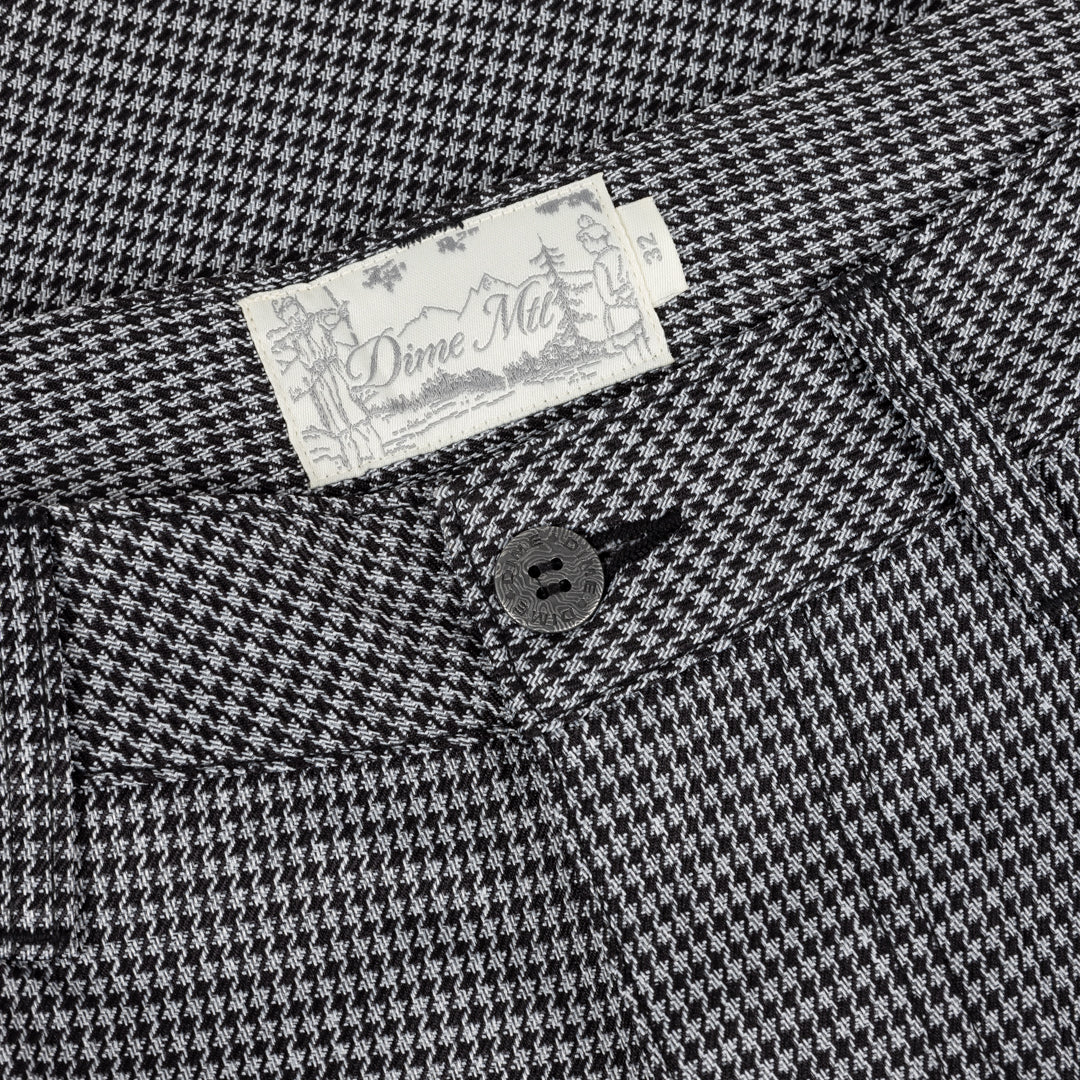 Baggy Houndstooth Shorts - Gray