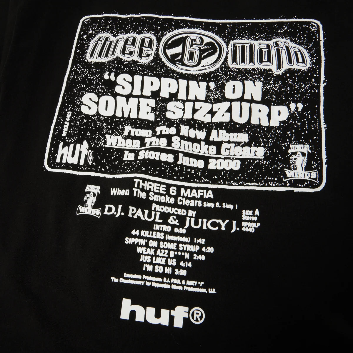 HUF x Three 6 Mafia Sizzurp T-Shirt - Black