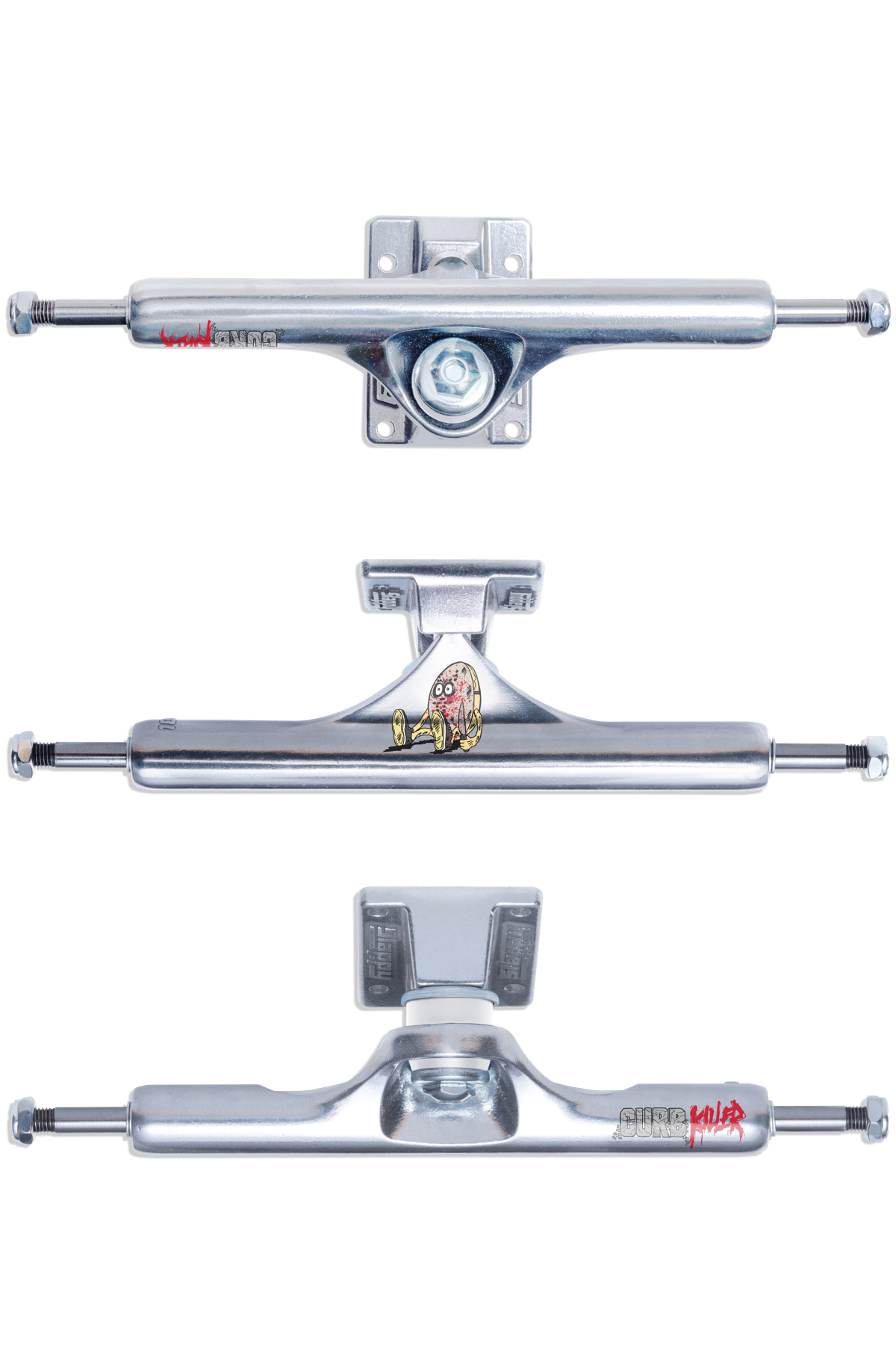 ST1 Inverted Curb Killer Polished Trucks - 10"
