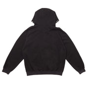Studded Intarsia Script Zip Up Hoodie - Black