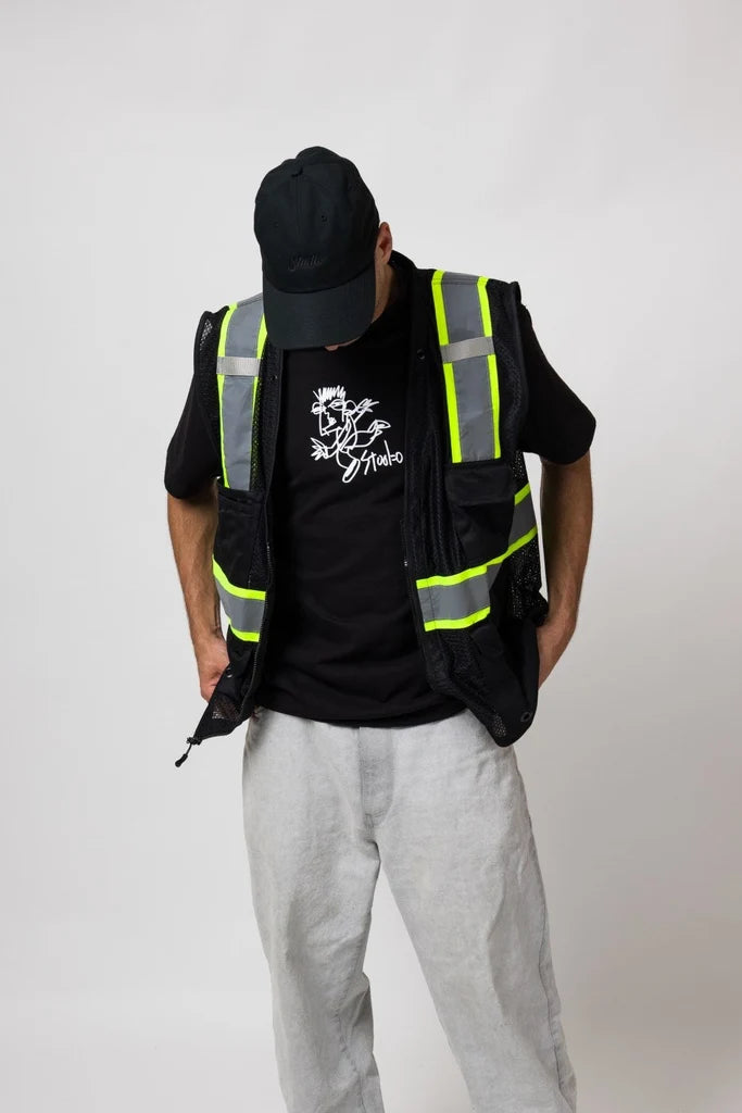 Small Script 6 Panel Classic Cap - Black/Black
