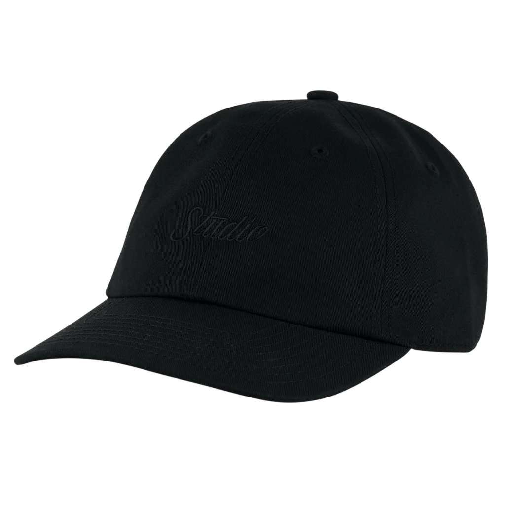 Small Script 6 Panel Classic Cap - Black/Black
