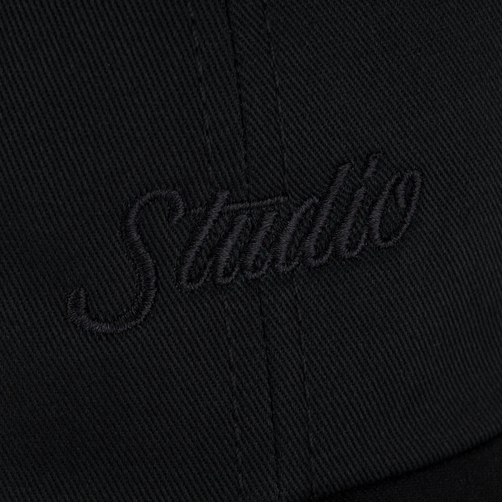 Small Script 6 Panel Classic Cap - Black/Black