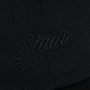 Small Script 6 Panel Classic Cap - Black/Black