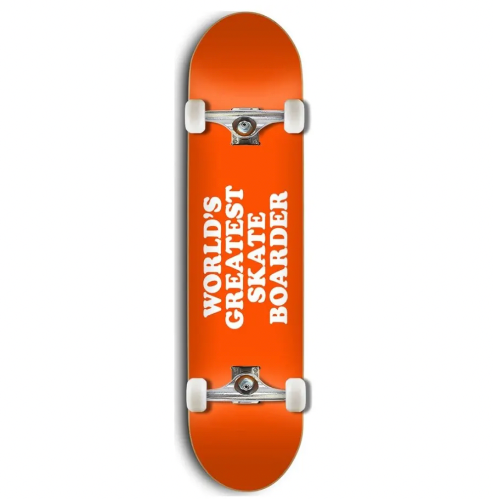 Worlds Greatest Skateboarder Orange Complete Deck - 8.25"