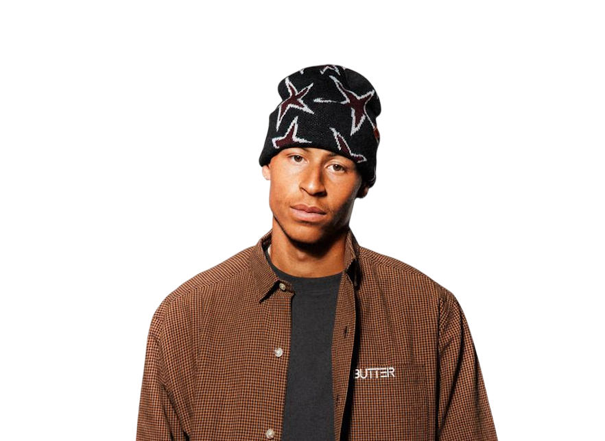 Stars Bonnet à Revers - Noir