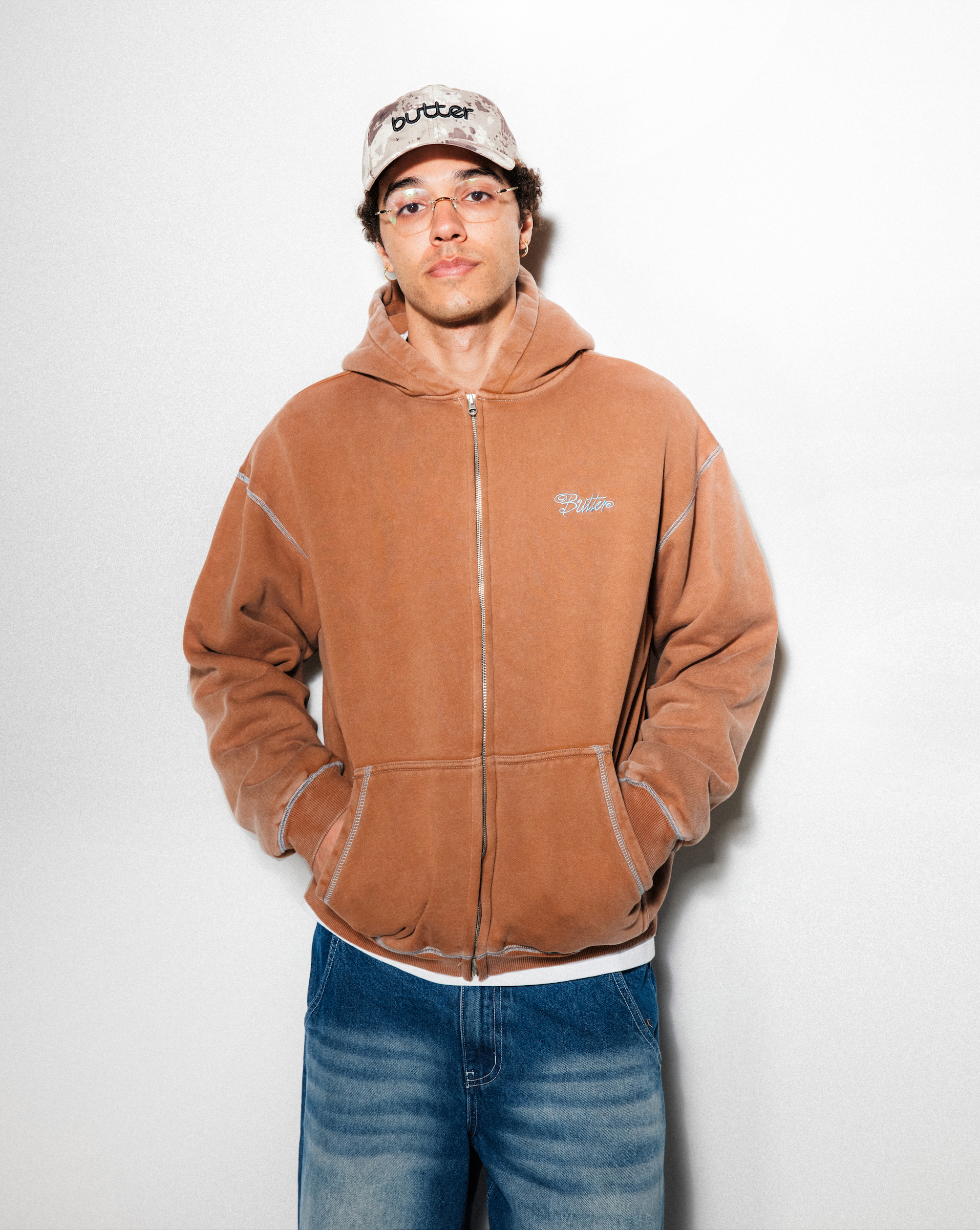 Jive Zip-Thru Hood - Washed Blue