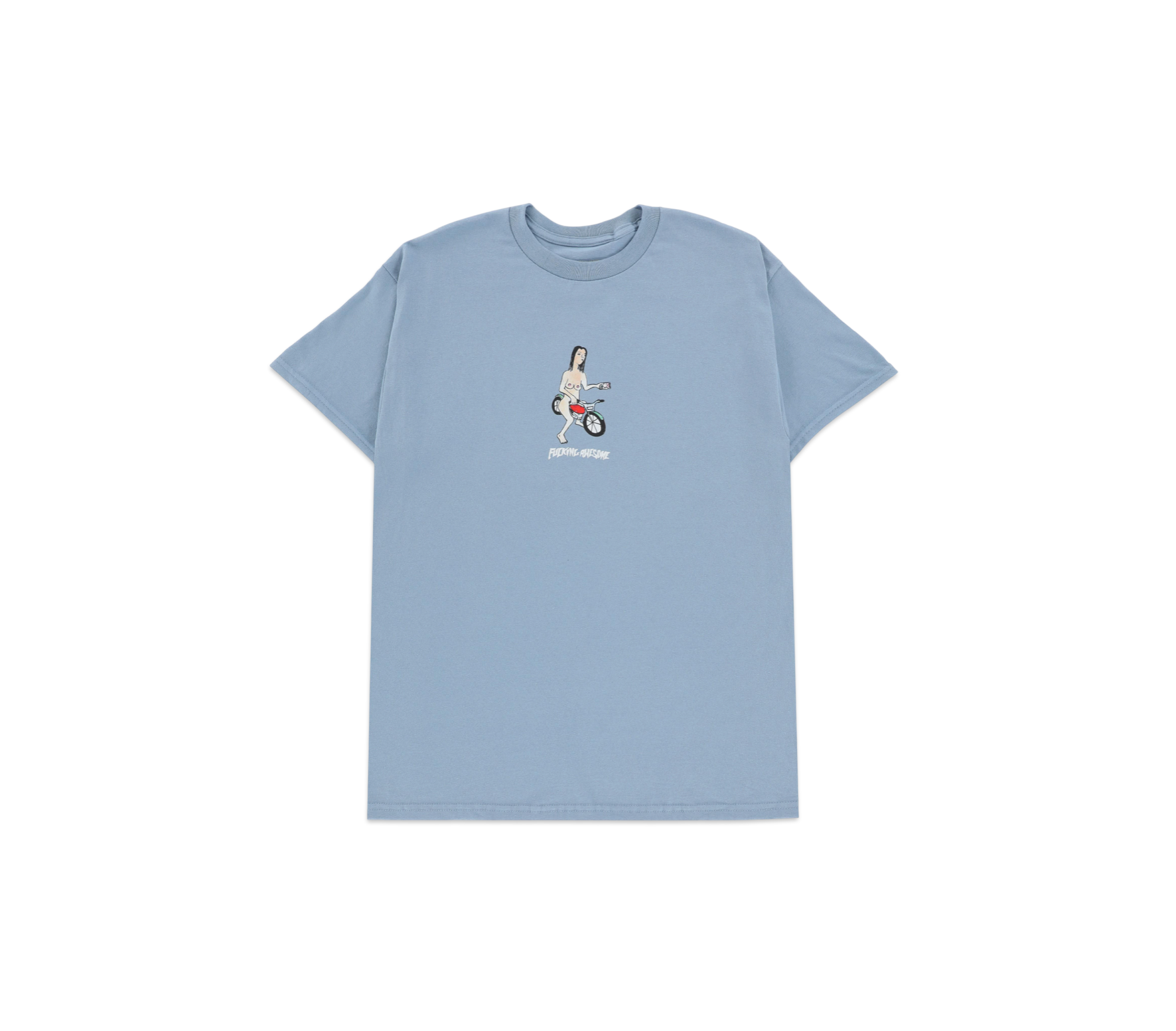 Bike Girl Short Sleeve Tee - Stone Blue