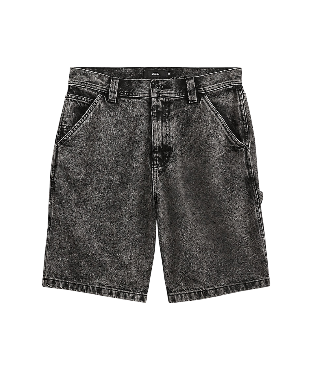 Drill Chore Short en Denim Ample 22 Pouces - Noir Délavé