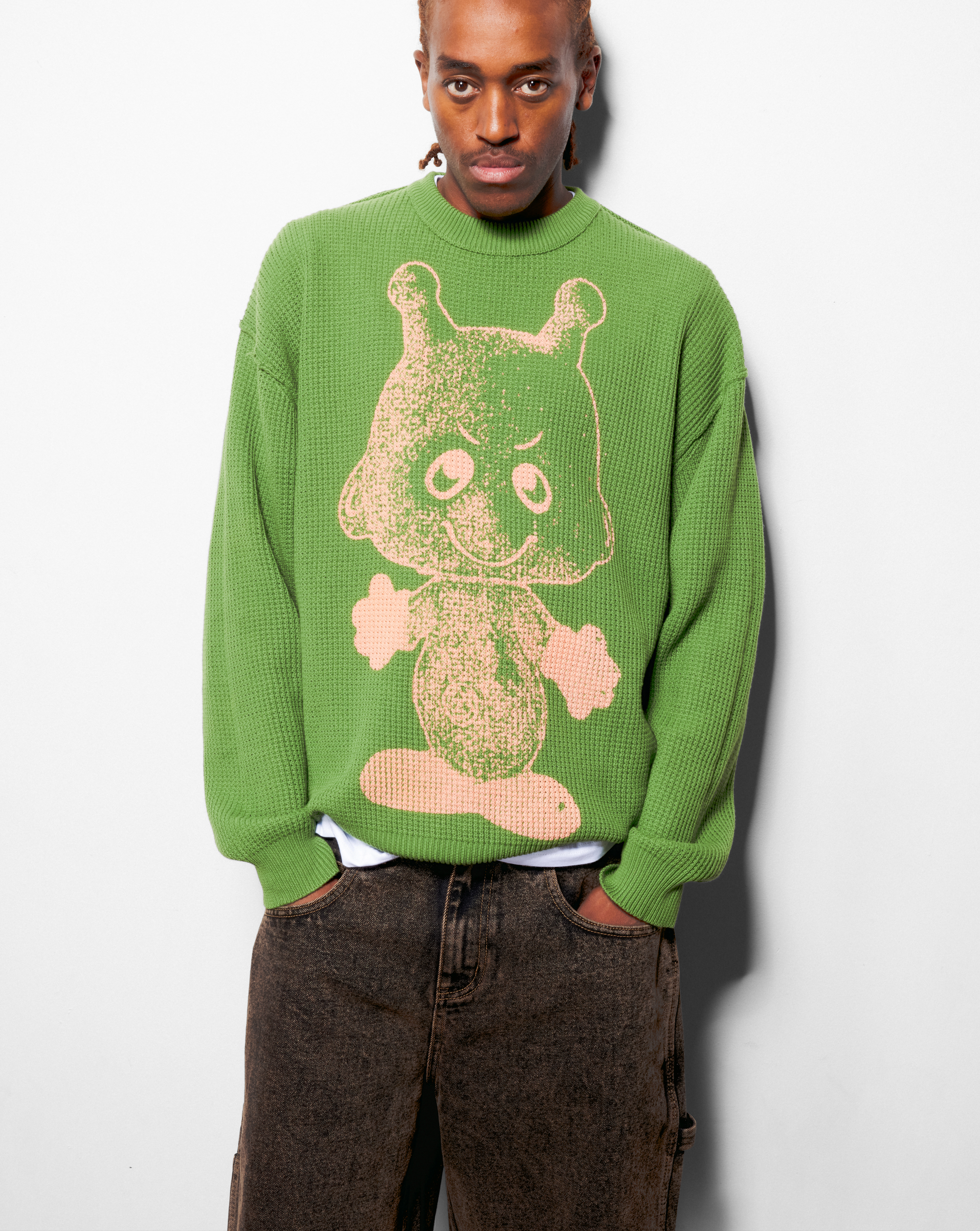 Newcomer Reversible Knit Sweater - Grass