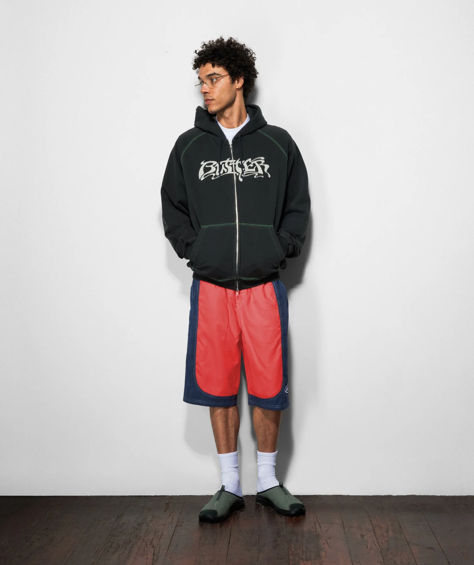 Drummer Zip-Thru Hood - Washed Black