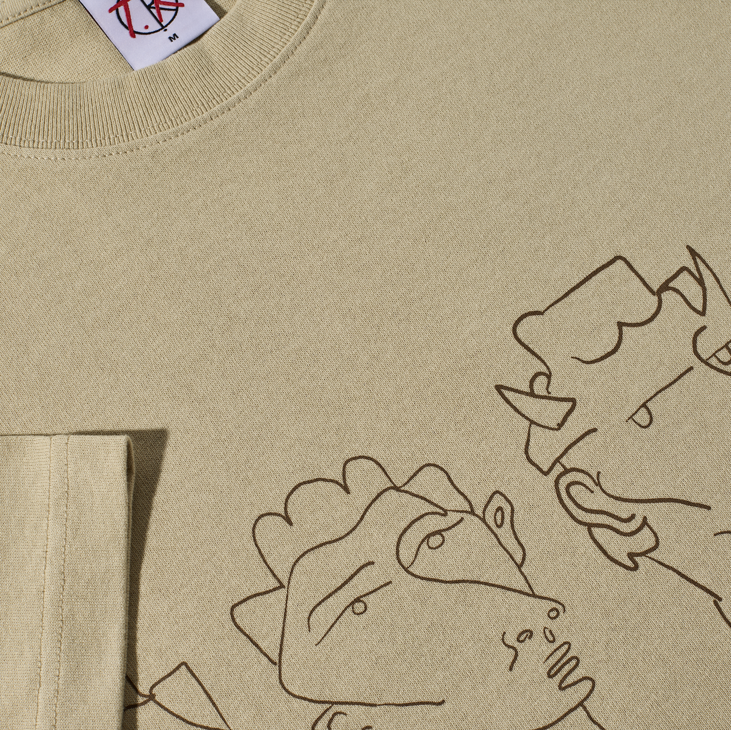 T-Shirt Contrast 8 Heads - Sable/Brun