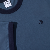 T-Shirt Ringer - Gris Bleu/Bleu Foncé