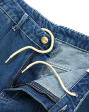 Scribble Denim Shorts - Mid Blue