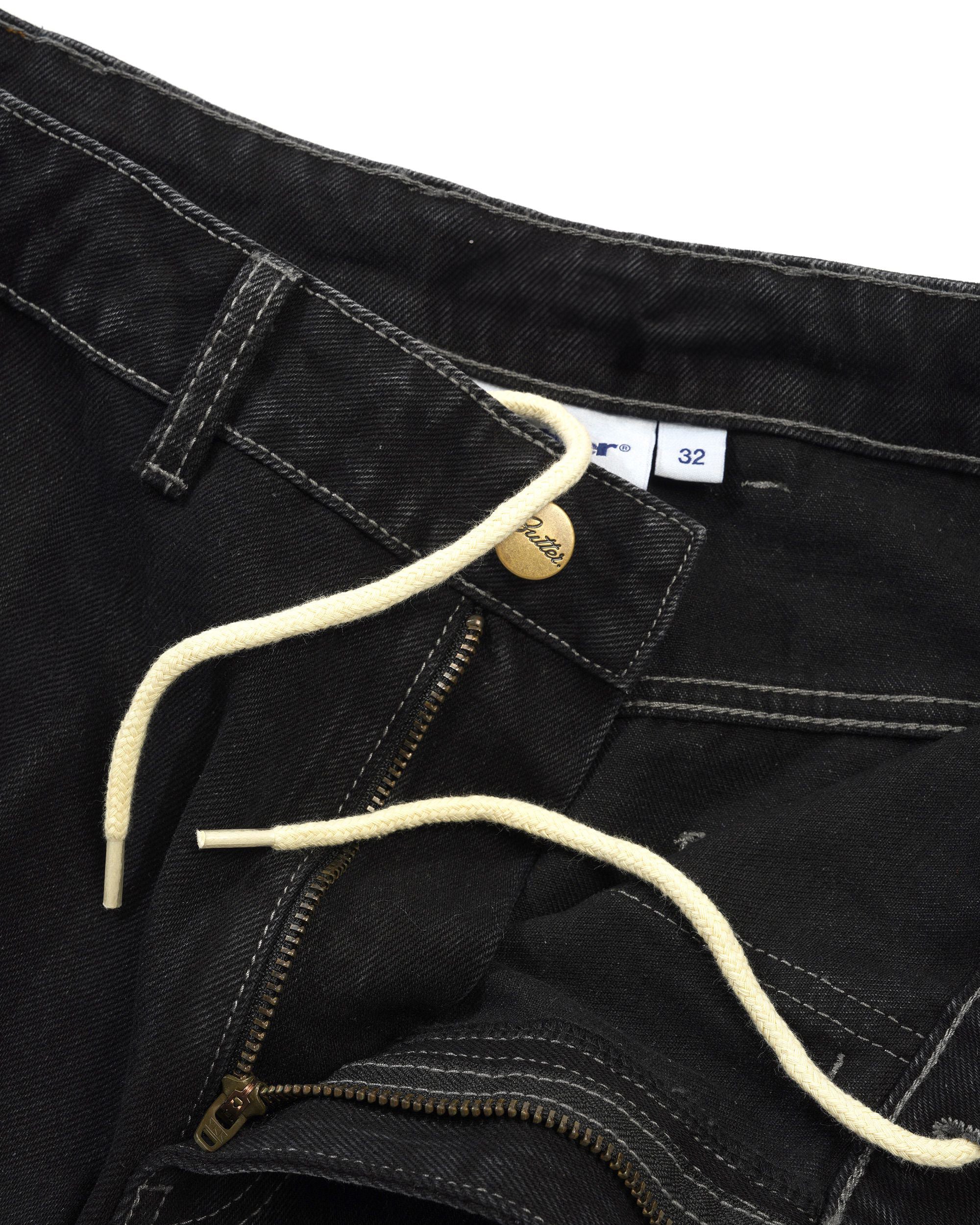 Scribble Denim Shorts - Washed Black