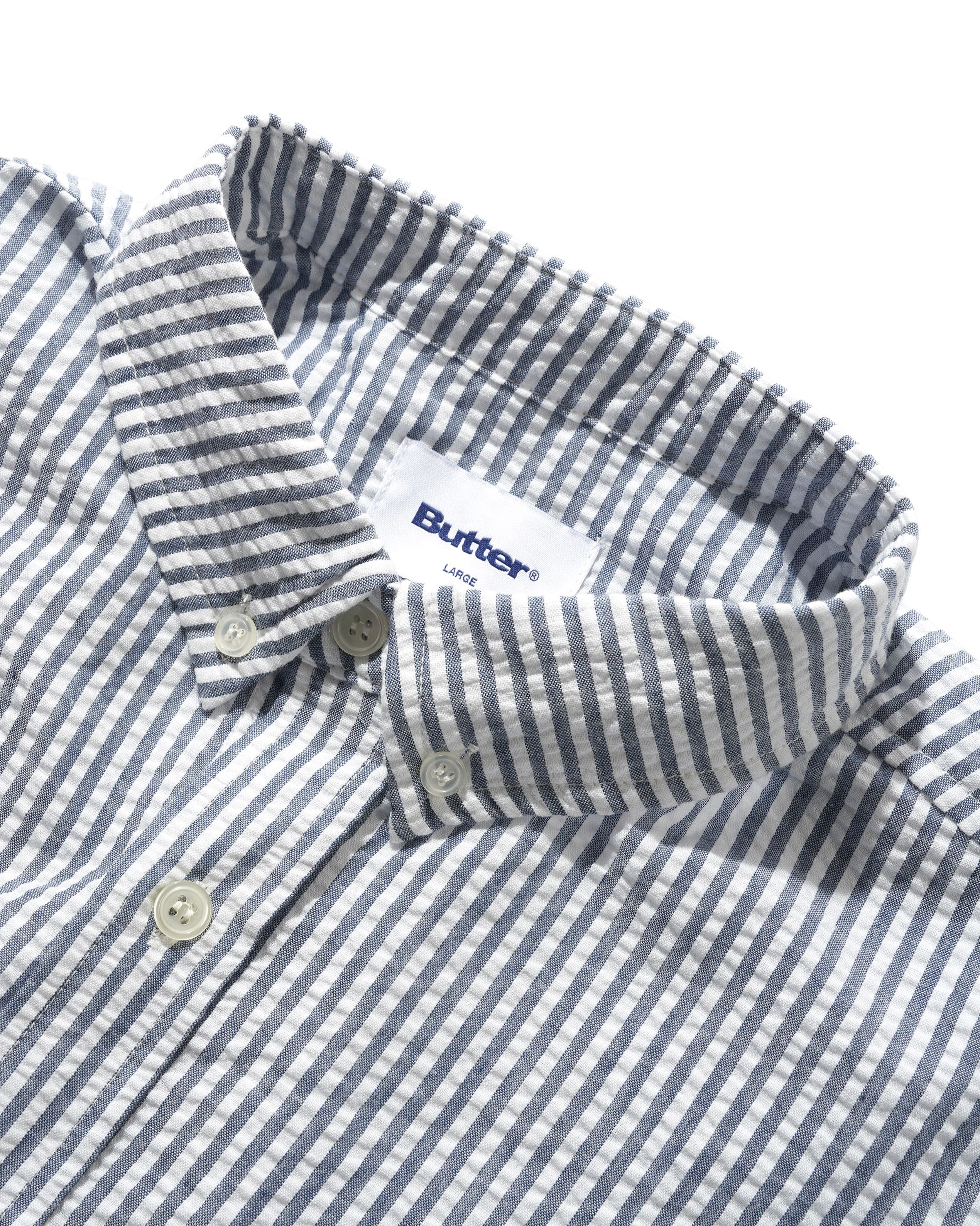 Chemise Rayée Seersucker - Marine