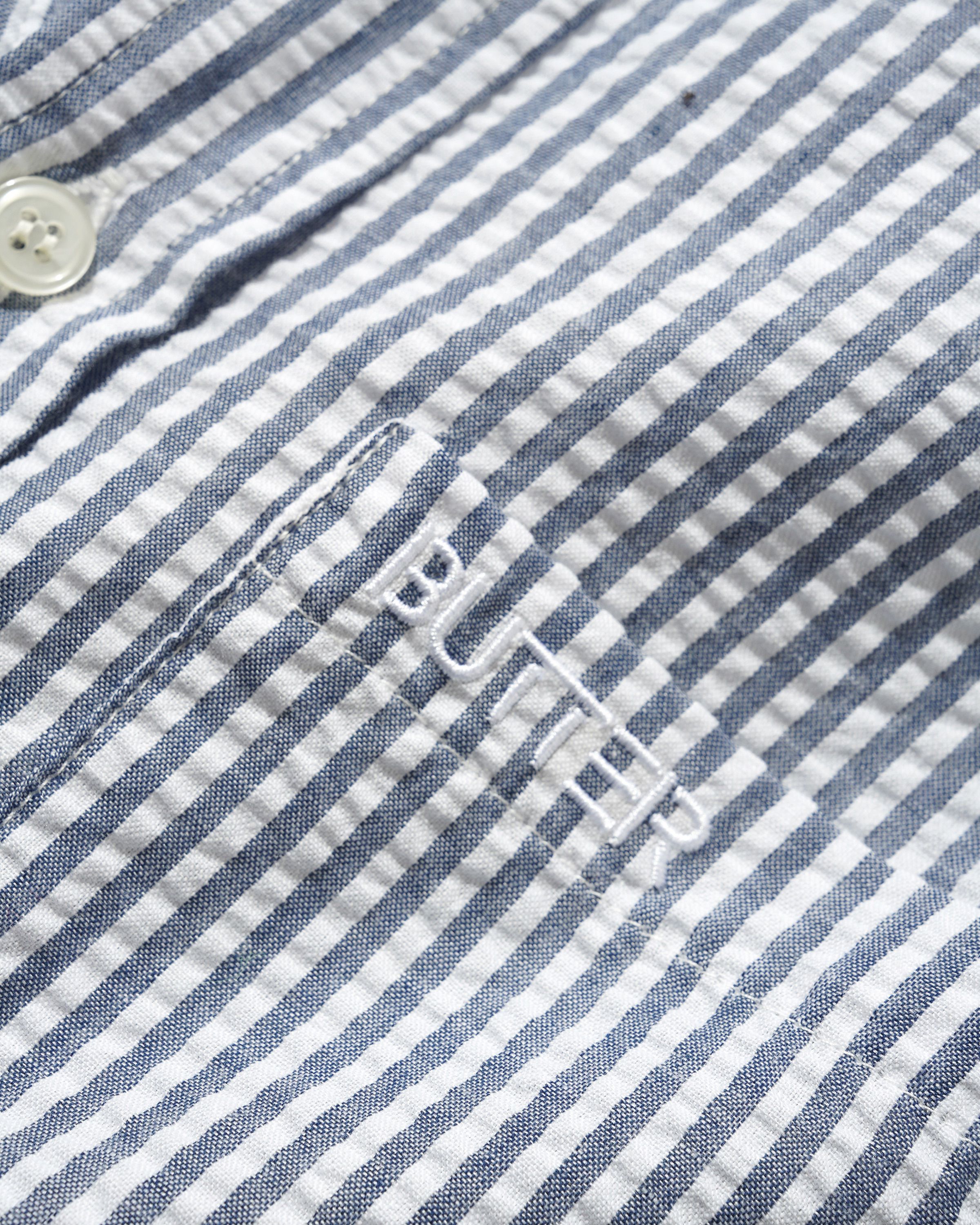 Chemise Rayée Seersucker - Marine