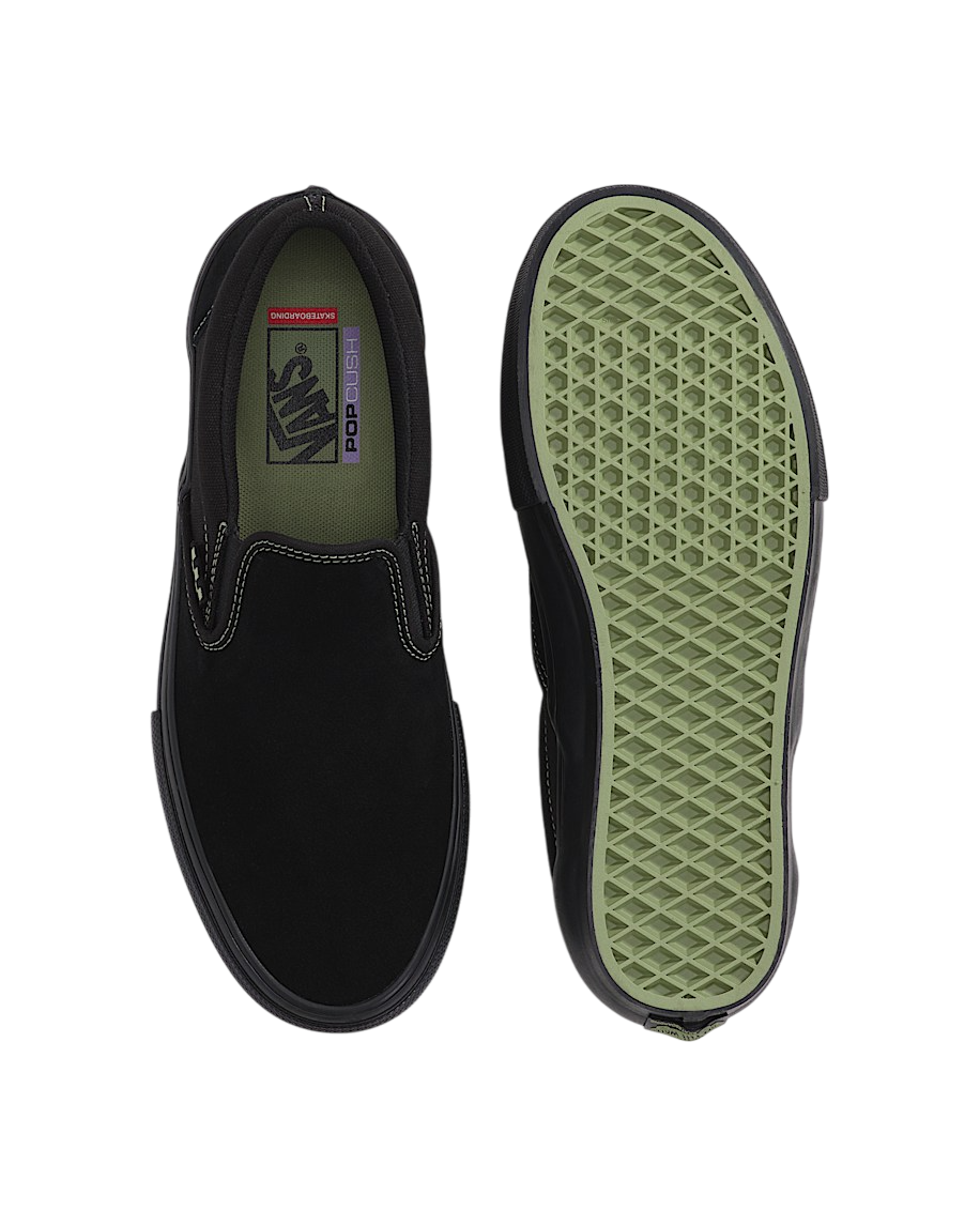 Skate Slip-On - Noir/Vert Olive
