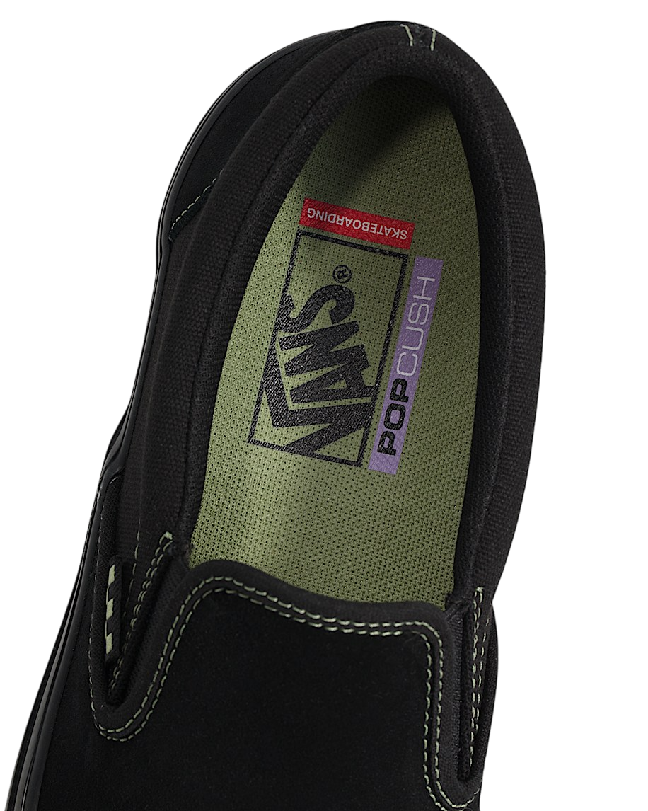 Skate Slip-On - Noir/Vert Olive