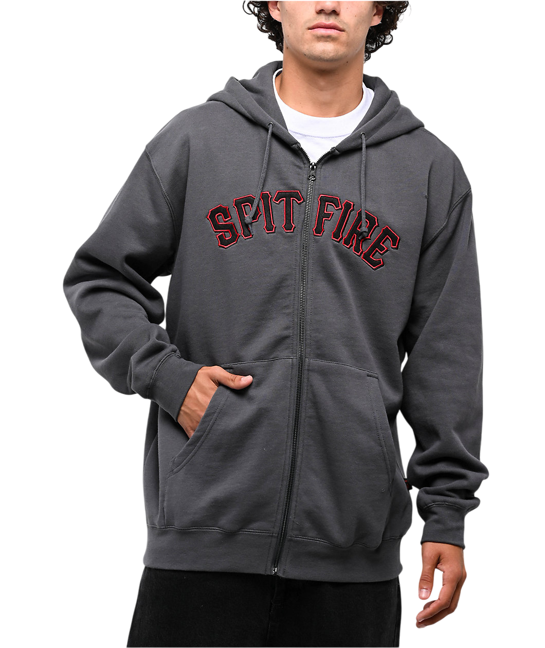 Spitball Zip Hood - Charcoal