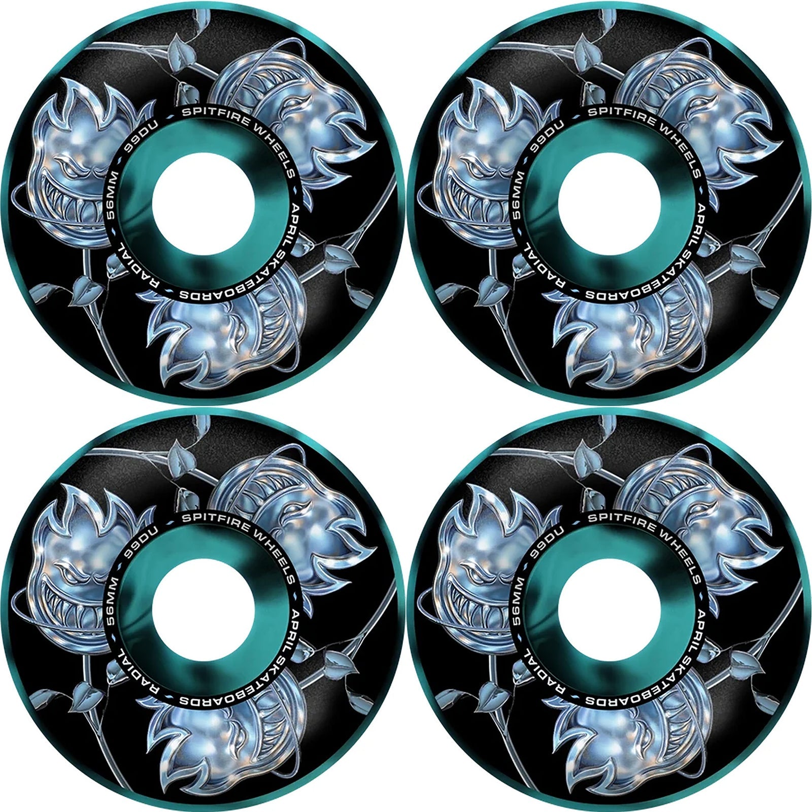 Formula Four April Chrome Rose Bighead Radials 99D - Black/Blue Swirl