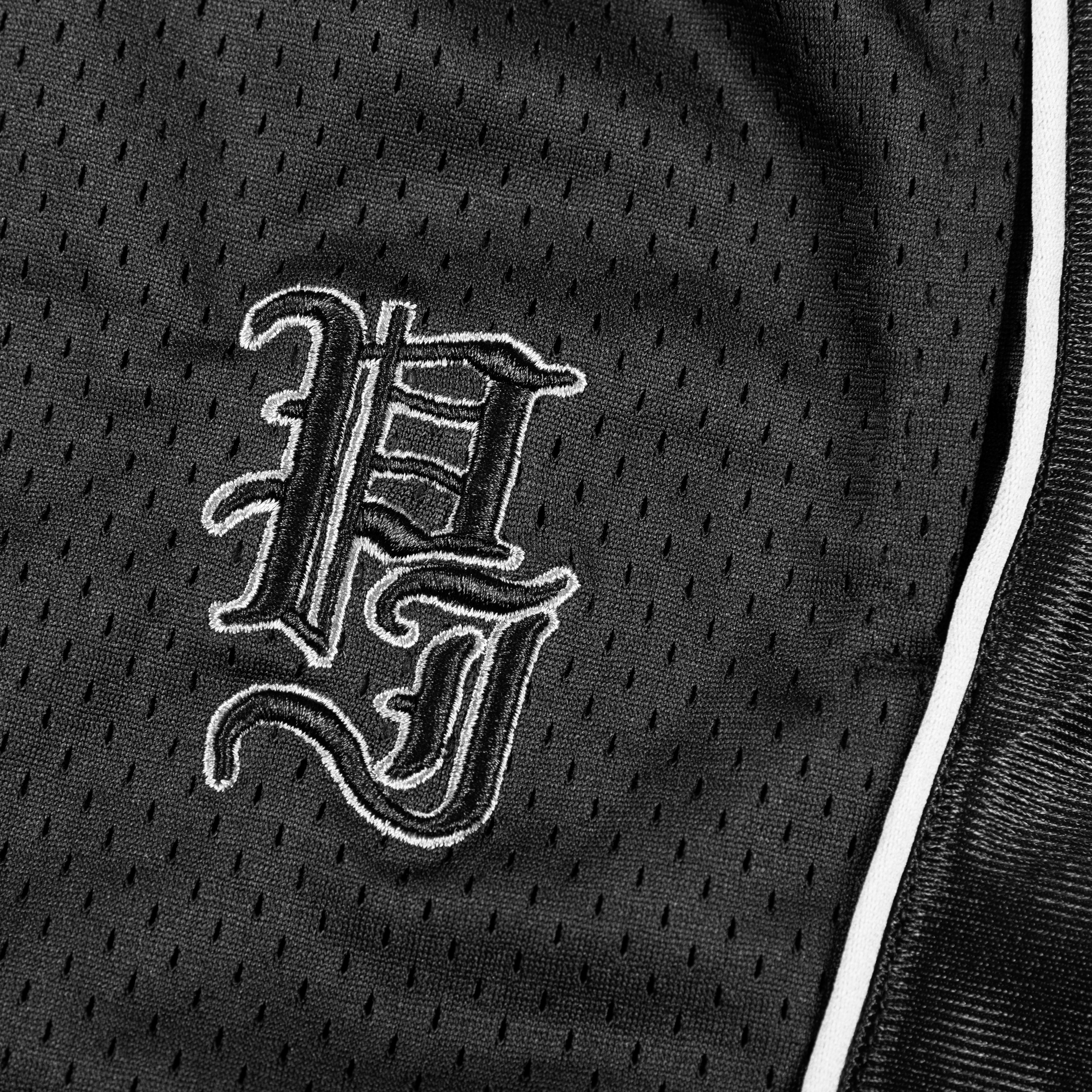 Stamp Mesh Long Shorts - Black/Grey