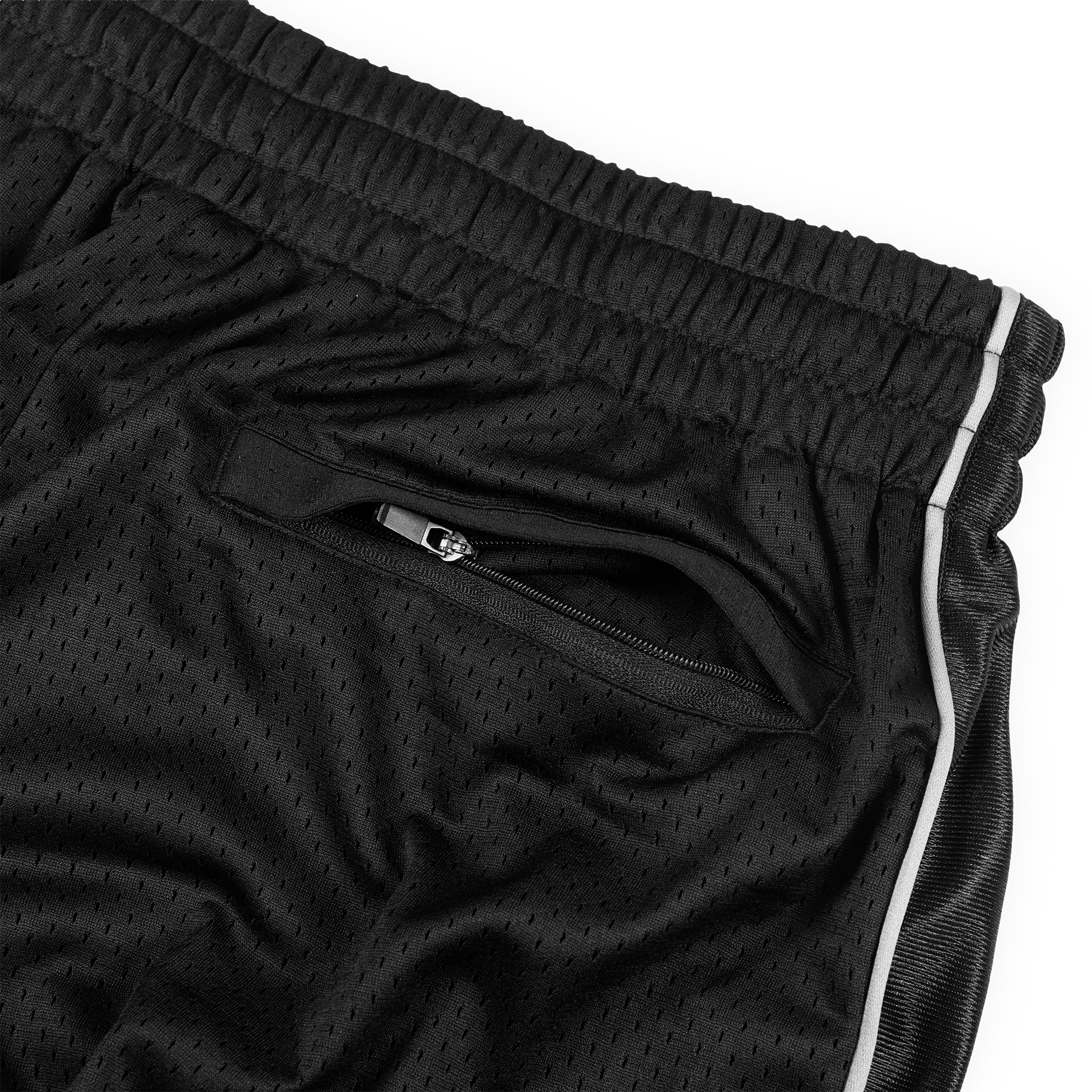 Stamp Mesh Long Shorts - Black/Grey